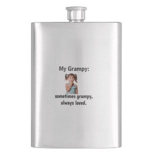 Personalized Granddaughter Grandpa Photo Hip Flask