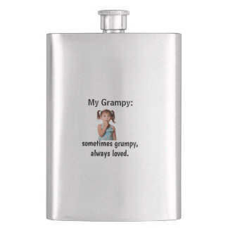 Personalized Granddaughter Grandpa Photo Hip Flask