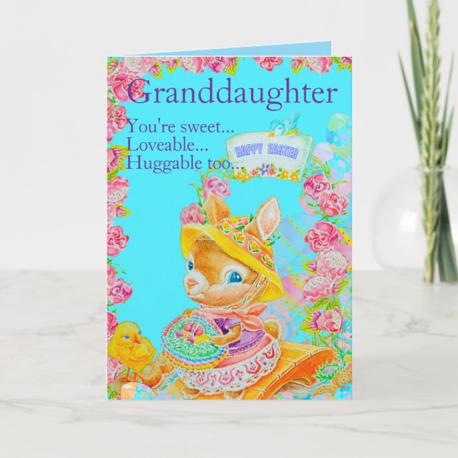 Personalized Granddaughter's Easter Greeting Card  (Front)