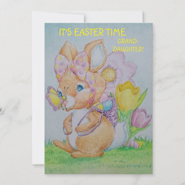 Personalized Granddaughter's Easter Greeting Card  (Front)