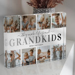 Personalized Grandkids Photo Block<br><div class="desc">Create your own grandchildren photo block using this template thats features 8 family pictures,  the saying 'they make life grand',  the word 'grandkids' in a trendy black/grey gradient font,  and their names.</div>