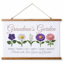 Personalized Grandma Crochet Style Birth Flower