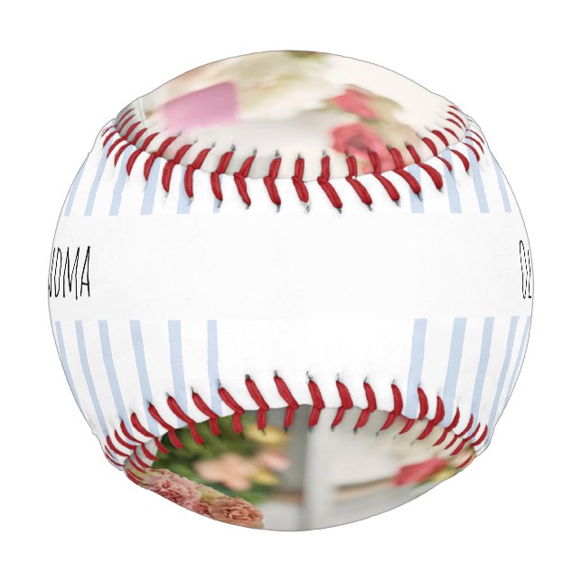Personalized Grandma Custom Grandchild Name Baseball (Front)