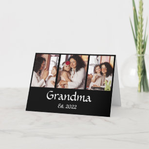 Personalized Grandma Established 3-Photo Collage Card