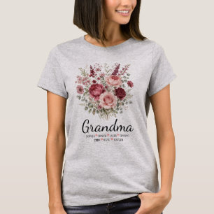 Personalized Grandma Floral Grandma Names Gift T-Shirt