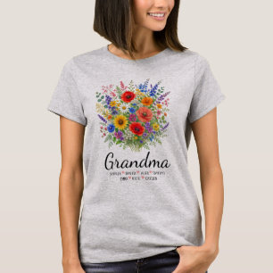 Personalized Grandma Floral Grandma Names Gift T-Shirt