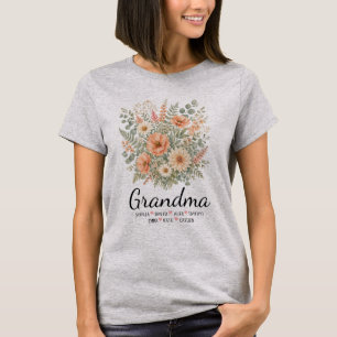 Personalized Grandma Floral Grandma Names Gift T-Shirt