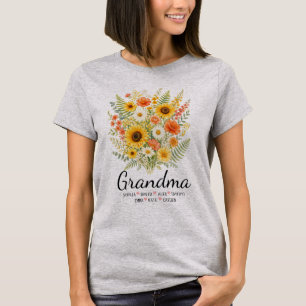 Personalized Grandma Floral Grandma Names Gift T-Shirt
