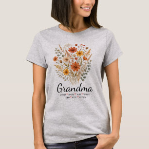 Personalized Grandma Floral Grandma Names Gift T-Shirt