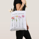 Personalized grandma garden birth flowers  tote bag<br><div class="desc">Personalized grandma garden birth flowers tote bag  with grandkids name , gift for nana and moms on Valentine's day, mothers day , birthdays and any other special holidays, occassion and events</div>