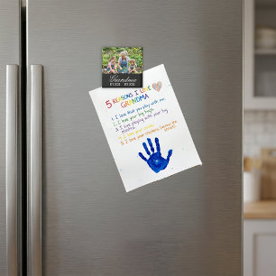 Personalized Grandma Garden Photo Keepsake Magnet