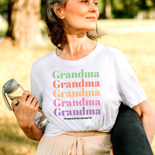 Personalized Grandma Grand Kids Names Mother's Day T-Shirt