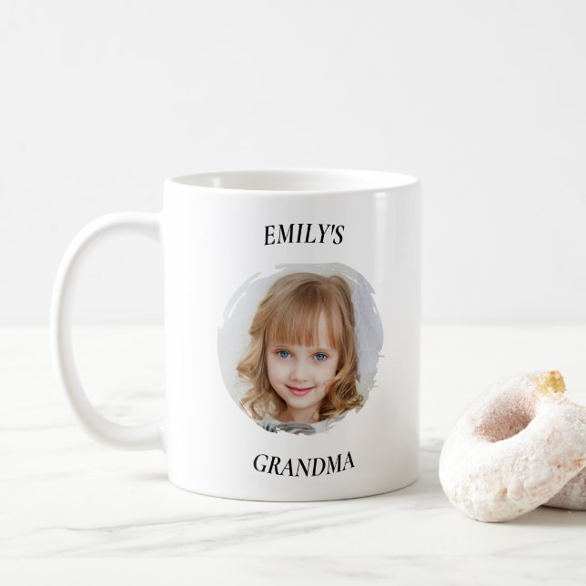 Personalized Grandma - Granddaughter Photo Mug  (With Donut)
