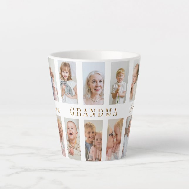Personalized Grandma Latte Mug | Custom Photos (Front)