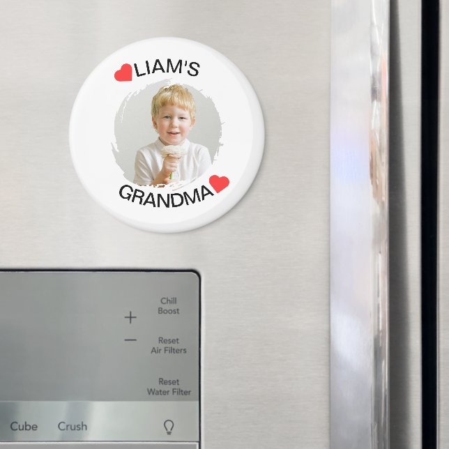 Personalized Grandma Magnet | Child Face Photo (In Situ (Fridge))