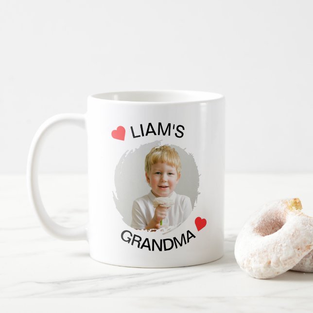 Personalized Grandma Mug – Custom Child Face  (With Donut)