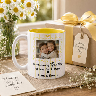 Personalized Grandma Mug with Kids Photo & Names