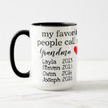 personalized grandma/nana mug with names<br><div class="desc">personalized nana mug with names,  grandchildren mugs,  nana mugs,  grammie gifts,  grandparent coffee mugs,  best nana mug,  glamma home living,  nana gifts. need the perfect gift from the grandchildren why not a custom and personalized mug with all the grandchildren's birthdates.</div>