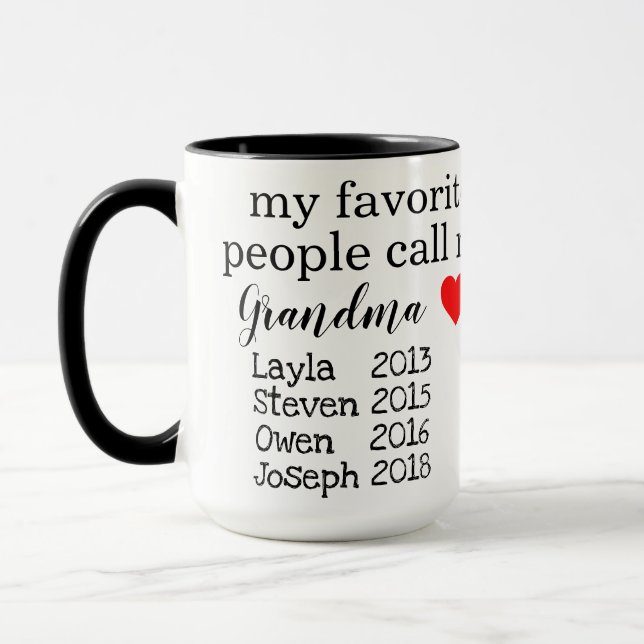 personalized grandma/nana mug with names (Left)