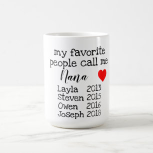 personalized grandma/nana mug with names