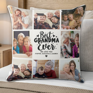 Personalized Grandma Photo Best Grandma Ever Throw Pillow