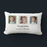 Personalized Grandma Photo | Custom Gift Lumbar Pillow<br><div class="desc">Celebrate Grandma with a gift she'll treasure forever! This personalized photo lumbar pillow features three framed photo slots with soft pastel borders and the heartfelt message “Grandma, you are our favourite.” Add your children’s or grandchildren’s photos for a truly meaningful and cozy keepsake. Perfect for birthdays, Mother’s Day, Grandparents’ Day,...</div>