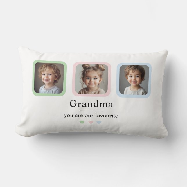 Personalized Grandma Photo | Custom Gift Lumbar Pillow (Front)