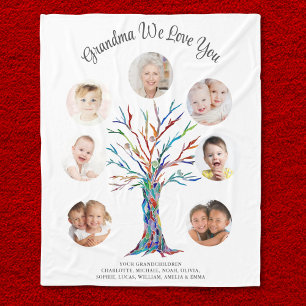 Personalized Grandma Photo Keepsake Fleece Blanket