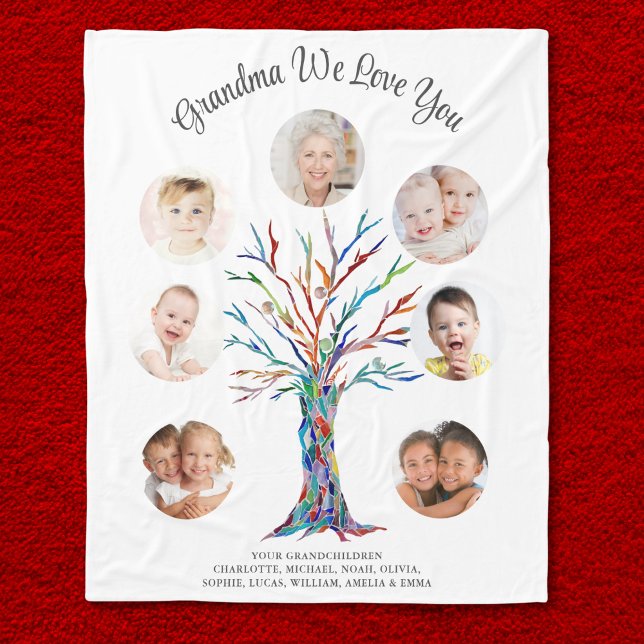 Personalized Grandma Photo Keepsake Fleece Blanket (Creator Uploaded)