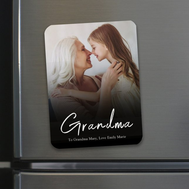 Personalized Grandma Photo Simple Modern Custom Magnet (Creator Uploaded)