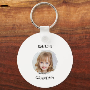 Personalized Grandma Photo & Text Keychain