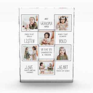 Personalized Grandma Picture Collage Grandmother Photo Block