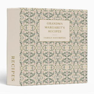 Personalized Grandma Recipe Keepsake Botanical Binder