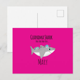 Personalized Grandma Shark Doo Doo Doo Postcard