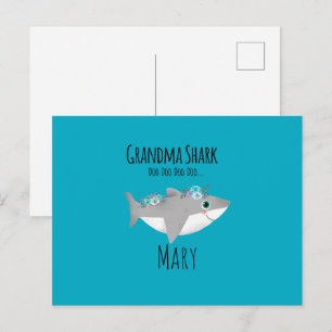 Personalized Grandma Shark Doo Doo Doo Postcard