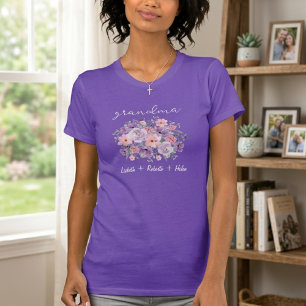 Personalized Grandma Shirt with Rose Bouquet