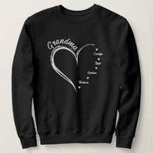 Personalized Grandma Sweatshirt, Grandma Heart