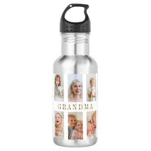 Personalized Grandma Water Bottle Custom Photos