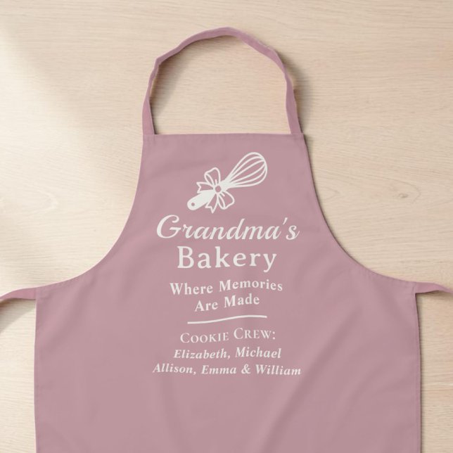 Personalized Grandma's Bakery Dusty Rose Kitchen Apron (Personalized Grandma's Bakery Dusty Rose Kitchen Apron)