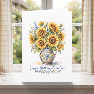 Personalized Grandma's Birthday | Sunflowers Card