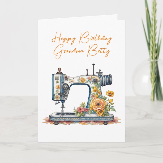 Personalized Grandma's Birthday | Vintage Card (Front)