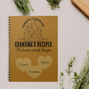 Personalized grandma's kitchen  kids name recipe  notebook