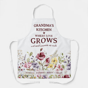 Personalized Grandma's Kitchen Wildflower Baking Apron
