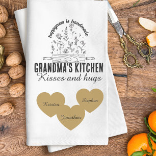 Personalized grandma's kitchen with kids name  towel