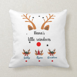 Personalized Grandma's little reindeer  Throw Pillow