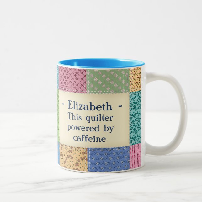 Personalized Grandma's Quilt Custom Two-Tone Coffee Mug (Right)