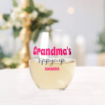 Personalized Grandma's Sippy Cup Stemless Wine Glass<br><div class="desc">Personalized Grandma's Sippy Cup wine glass</div>