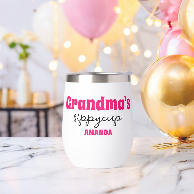 Personalized Grandma's Sippy Cup Wine Tumbler (Bachelor Party)