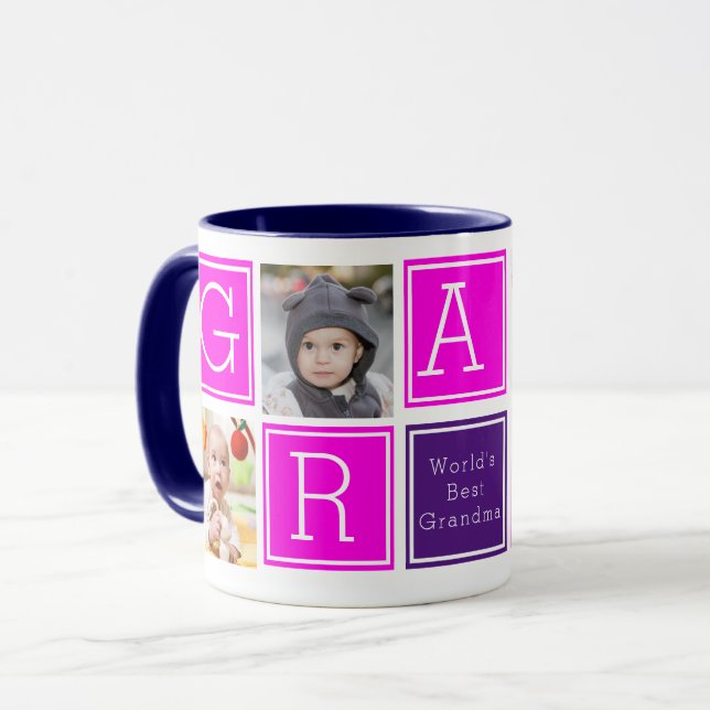 Personalized Grandmother Custom Photo Collage Mug (Front Left)