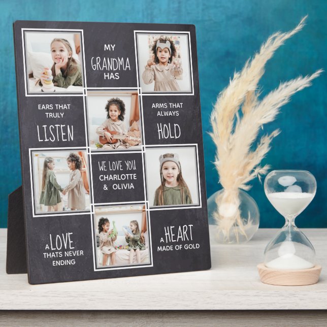 Personalized Grandmother Grandma Photo Collage Plaque (Side)